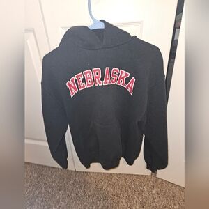 Nebraska size youth XL. Black swearshirt hoodie.
